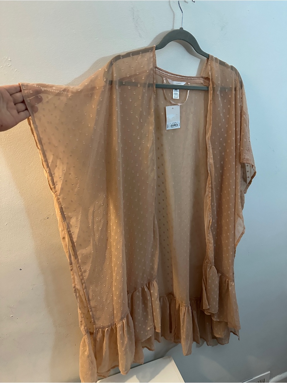 LC Lauren Conrad Sheer Peach Kimono Cover-Up